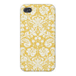 Yellow damask pattern iphone cases