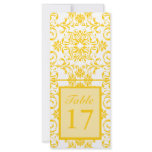 Yellow Damask Pattern Custom Rack Cards