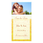 Yellow Damask/photo  "Save the Date" Customized Photo Card