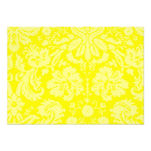 Yellow Damask Wedding Invitations