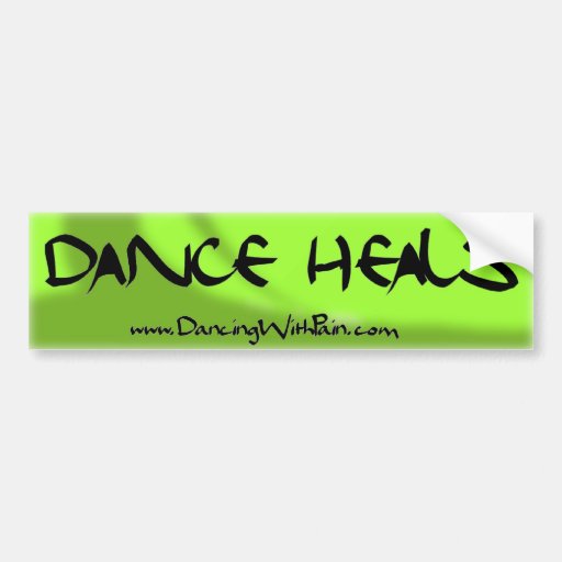 Yellow DANCE HEALS bumper sticker