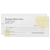 Yellow Dandelion Flower Gift Certificate Design 3 Rack Card Design