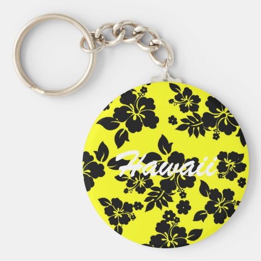 Yellow Dark Hawaiian Keychain Zazzle