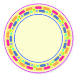 Yellow design with colorful border Yellow design with colorful border