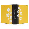 Yellow Designer White Flowers Binders binder
