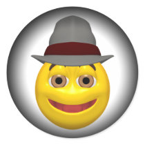 Yellow detective smiley face stickers