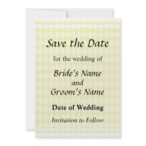 Yellow Diamonds Save the Date invitations