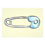 Yellow diaper pin shower invitation