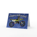 Yellow Dirt Bike Christmas Card by RabidMX Yellow Dirt Bike Christmas Card
