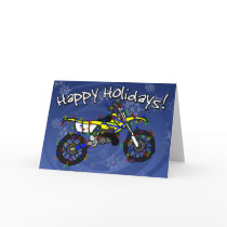 Yellow Dirt Bike Christmas Card by RabidMX Yellow Dirt Bike Christmas Card