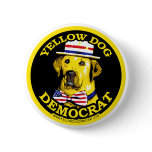 Yellow Dog Democrat Black  Button 
