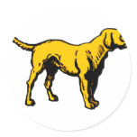 Yellow Dog Round Sticker