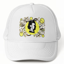 Yellow Dot Flourish Graduate Cap hats by JuJuGarden Yellow Dot Flourish Graduate Cap hats