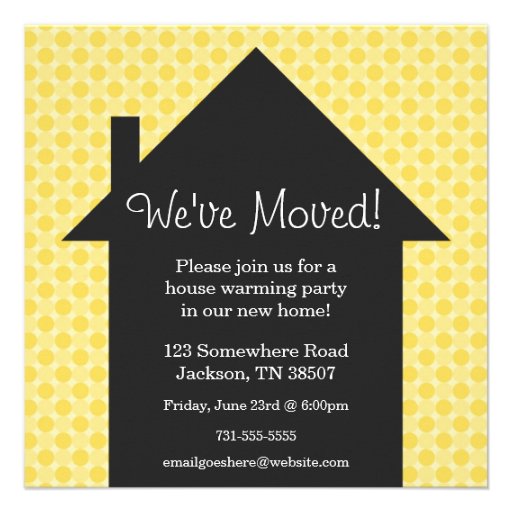 Yellow Dots House Warming Party Invitations