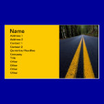 YELLOW DOUBLE LINE PAVEMENT ROADS TRAVELING PHOTO business cards