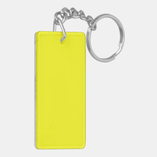 Yellow DoubleSided Rectangular Acrylic Keychain Zazzle