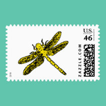 Yellow Dragonfly stamps