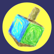 Yellow Dreidel Sticker by lorenkaplan Yellow Dreidel Sticker