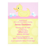 Yellow Duck 5x7 Baby Shower Invitation - Pink