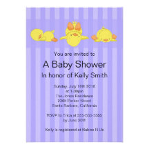 Yellow Duck Baby Shower Invitation