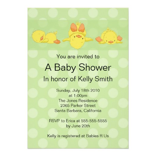 Yellow Duck Baby Shower Invitation
