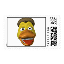 Yellow duck face smiley face postage