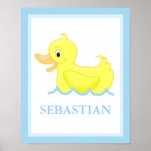 Yellow Duck Little Ducky Personalized Art Print