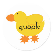 Yellow Duck Quack stickers
