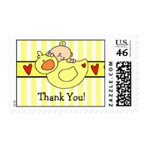 Yellow Duck Thank You Postage Stamp