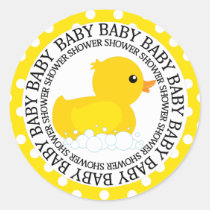 Yellow Duckie Baby Shower stickers