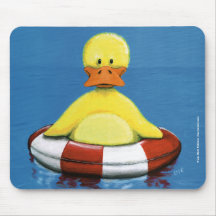 Yellow Duckling with Rubber Ring Mousepad
