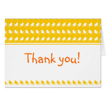 yellow ducky row baby shower thank you card