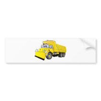 Yellow Dump Truck Cartoon Bumper Sticker