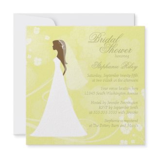 Yellow elegant floral bridal shower invitation invitation