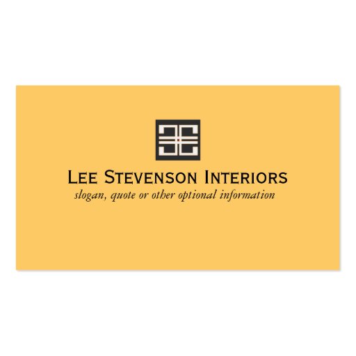 Yellow Elegant Geometric Interior Design Business Card Templates (front side)