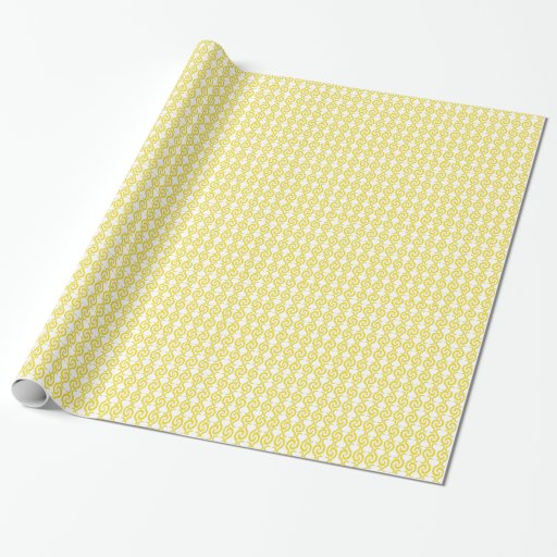 Yellow elegant pattern wrapping paper Zazzle
