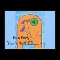 yellow elly Party Invitation Postcard by Kianmaartgallery yellow elly Party Invitation Postcard