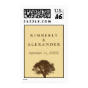 Yellow eternal oak tree custom wedding postage stamp