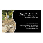 Yellow excavator business card business cards