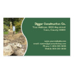 Yellow excavator business card business cards