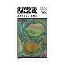 Yellow eye surgeonfish postage stamps