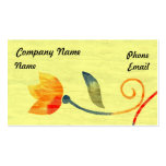 Yellow Fabric with Orange Flower business cards