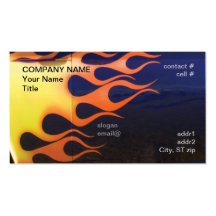 yellow fading to orange flames business card templates