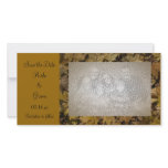 Yellow Fallen Leaves Save the Date Photo Card