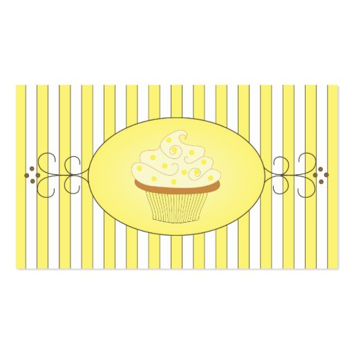 Yellow Fancy Cake Business Card Template (back side)