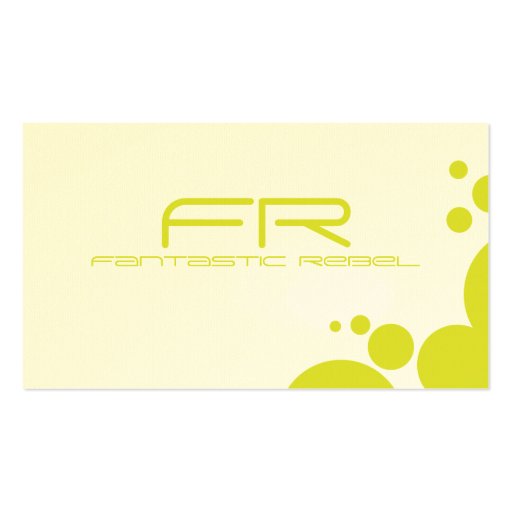 Yellow Fantastic Rebel Business Cards (front side)