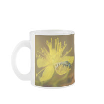 Yellow Female Bee Collecting Pollen Mugs