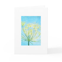 Yellow Fennel Flowers on Blue Greeting Card cards