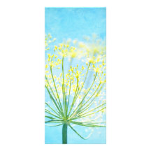 Yellow Fennel Flowers on Blue Rack Card