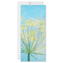 Yellow Fennel Flowers on Blue Rack Card rack cards